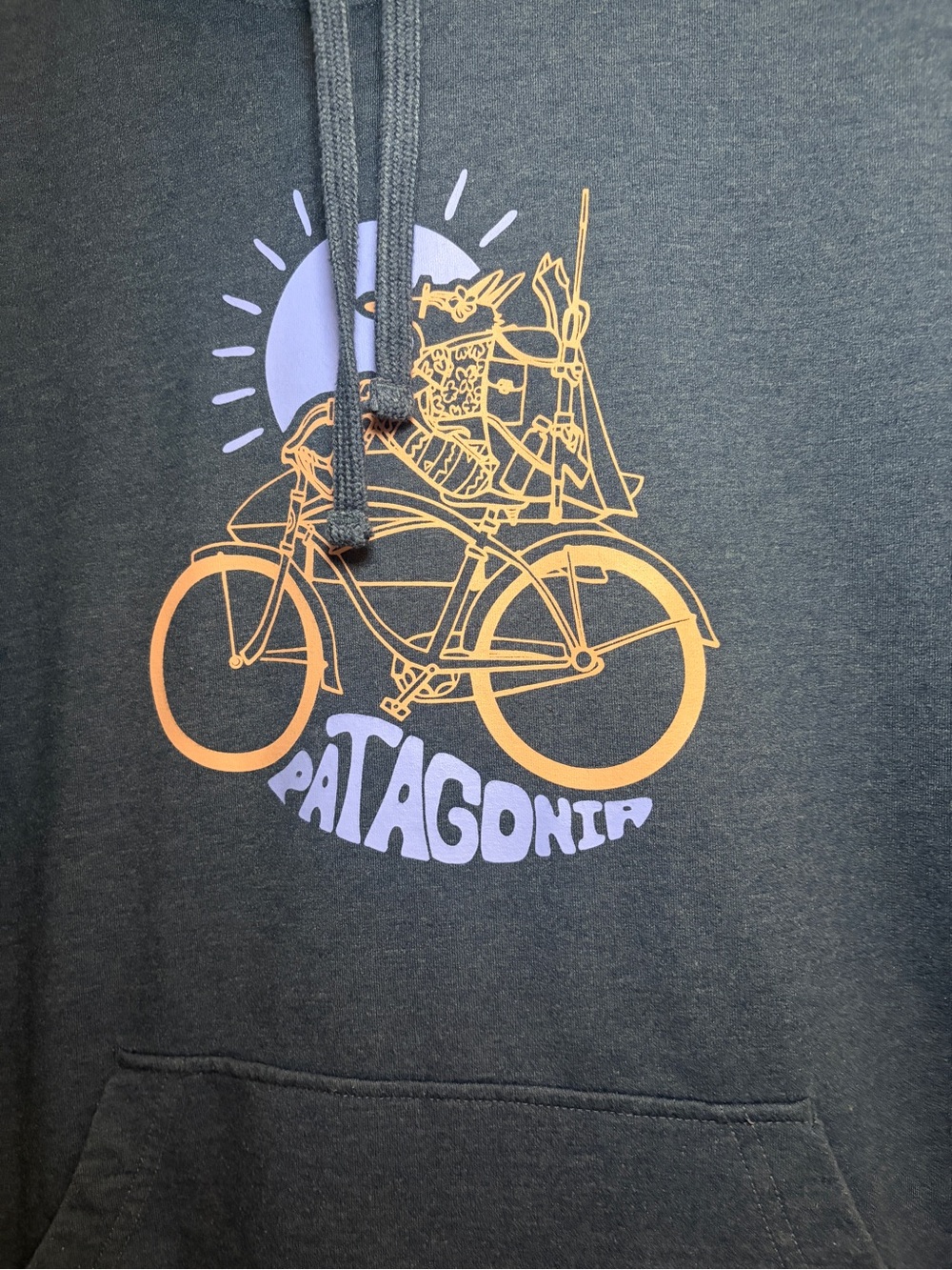 Patagonia | Women’s Fishfox Ahnya Navy Hoodie with Pink Bike - Picture 3 of 8